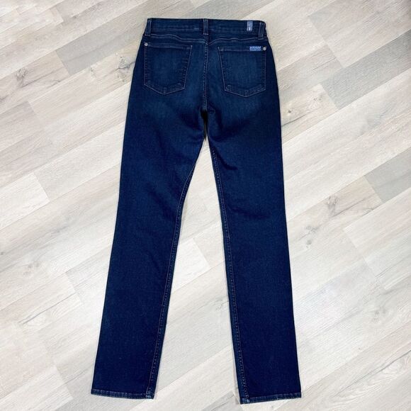 7 For All Mankind Kimmie Straight Leg Jeans Dark Blue 28 - Picture 6 of 14